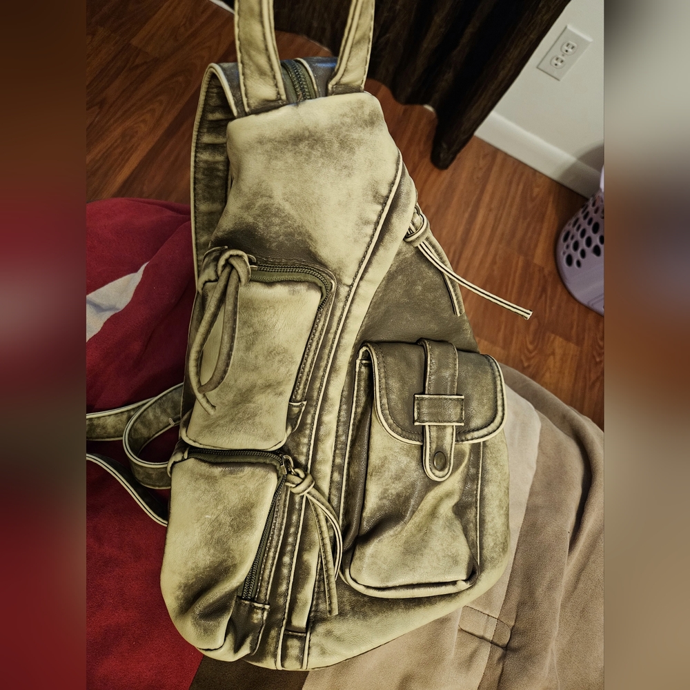 Stylish  Brand New Olive Green Backpack Bag.